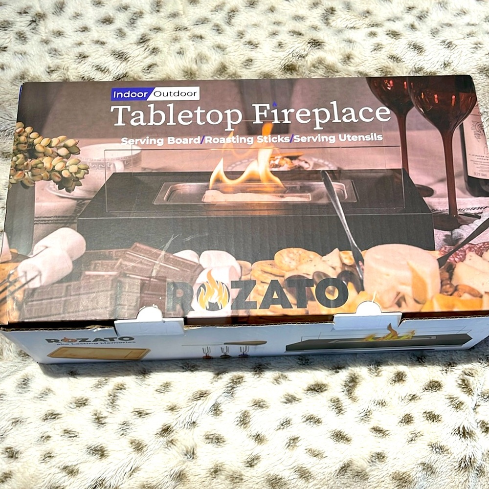 Metal Bio-Ethanol Outdoor Tabletop Fireplace with Flame Guard